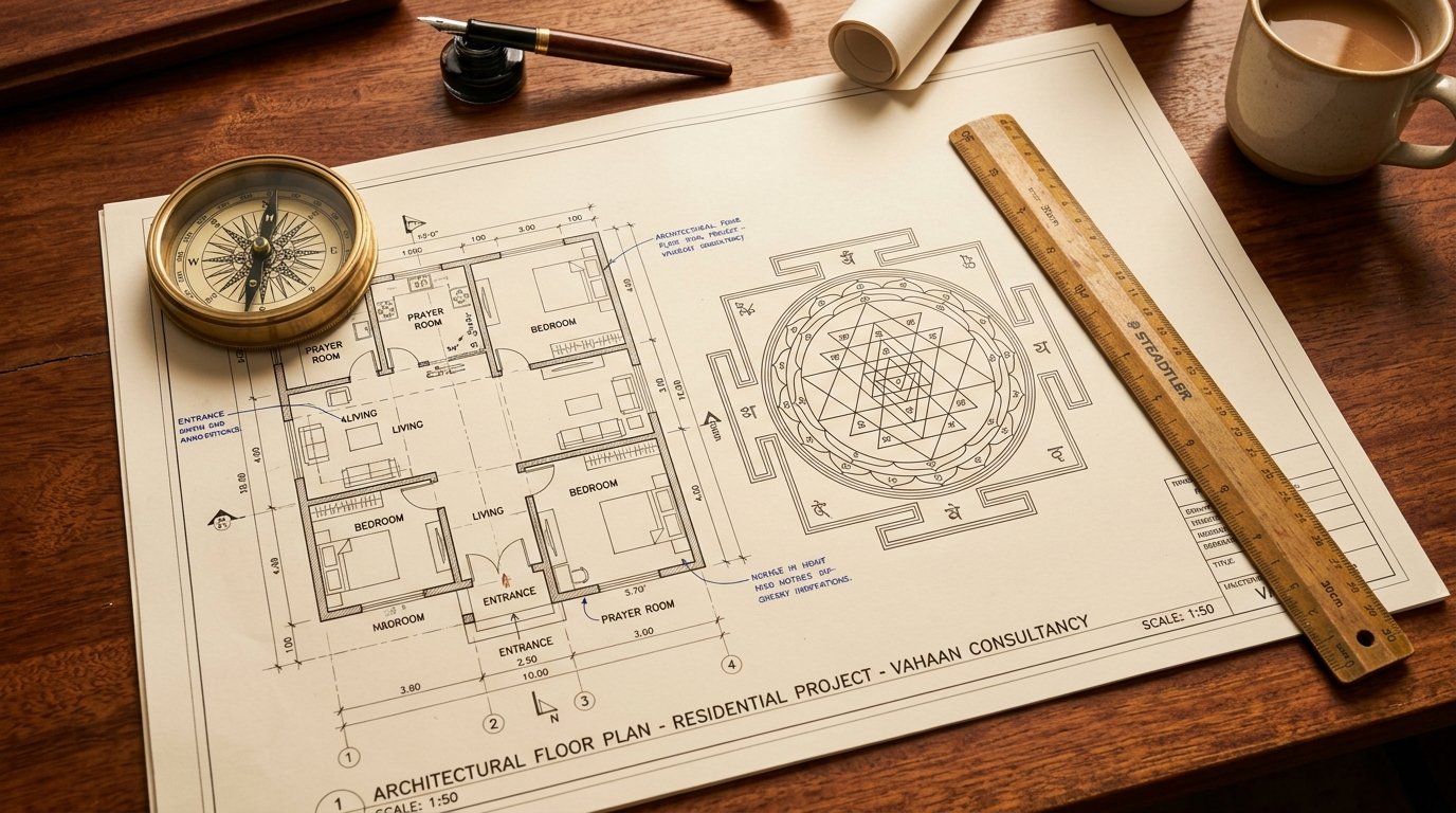 Architectural Floor Plan Analysis with Vastu Compass